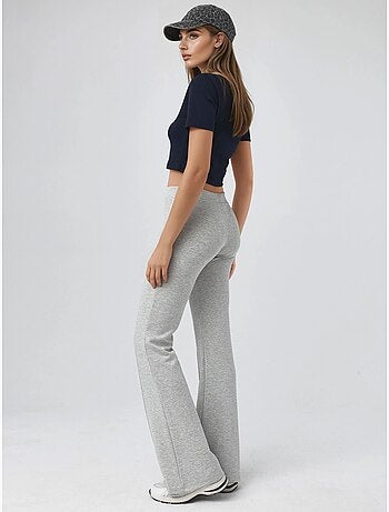 Pantalon évasé taille haute avec ceinture élastique busem