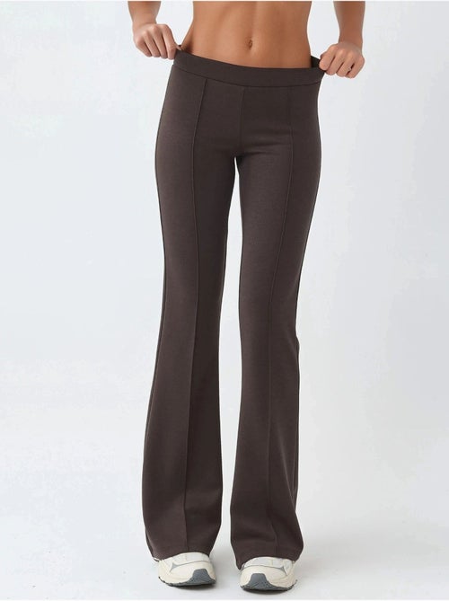 Pantalon évasé taille haute avec ceinture élastique busem - Kiabi Pantalon évasé taille haute avec ceinture élastique busem - Kiabi