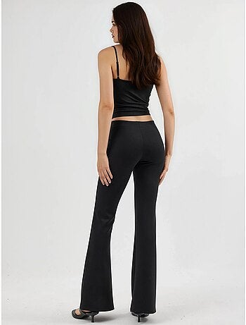 Pantalon évasé taille haute avec ceinture élastique busem