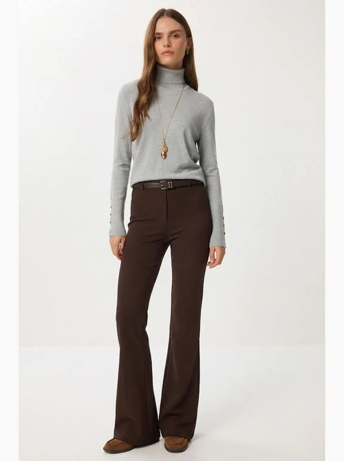Pantalon évasé taille haute avec ceinture istanbul - Kiabi