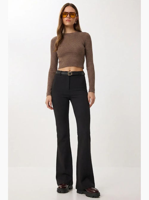 Pantalon évasé taille haute avec ceinture istanbul - Kiabi