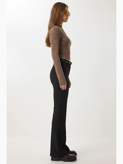 Pantalon évasé taille haute avec ceinture istanbul - Kiabi