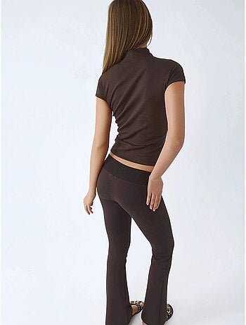 Pantalon évasé taille haute avec élastique busem