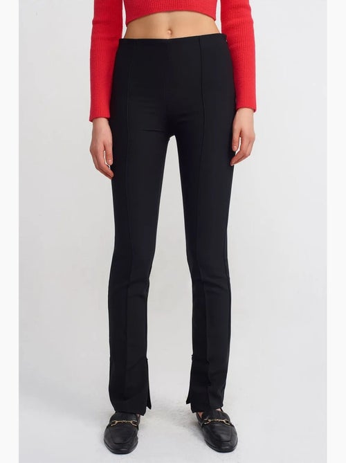 Pantalon évasé taille haute avec fente dilvin - Kiabi
