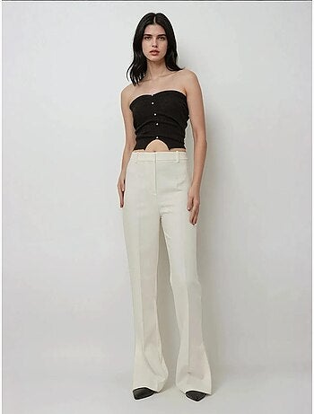 Pantalon évasé taille haute de qualité supérieure