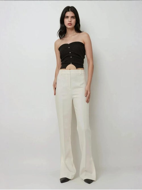 Pantalon évasé taille haute de qualité supérieure - Kiabi Pantalon évasé taille haute de qualité supérieure - Kiabi