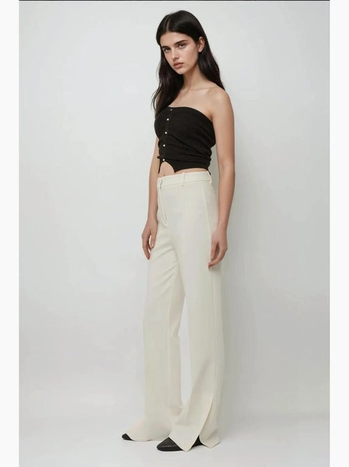 Pantalon évasé taille haute de qualité supérieure hiccup - Kiabi Pantalon évasé taille haute de qualité supérieure hiccup - Kiabi
