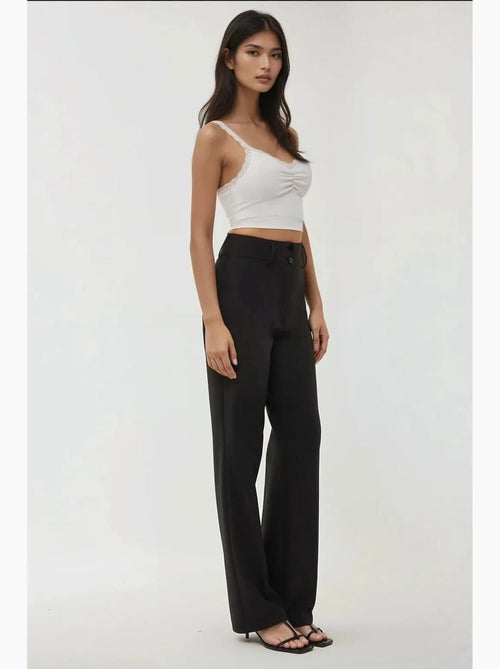 Pantalon évasé taille haute hiccup - Kiabi
