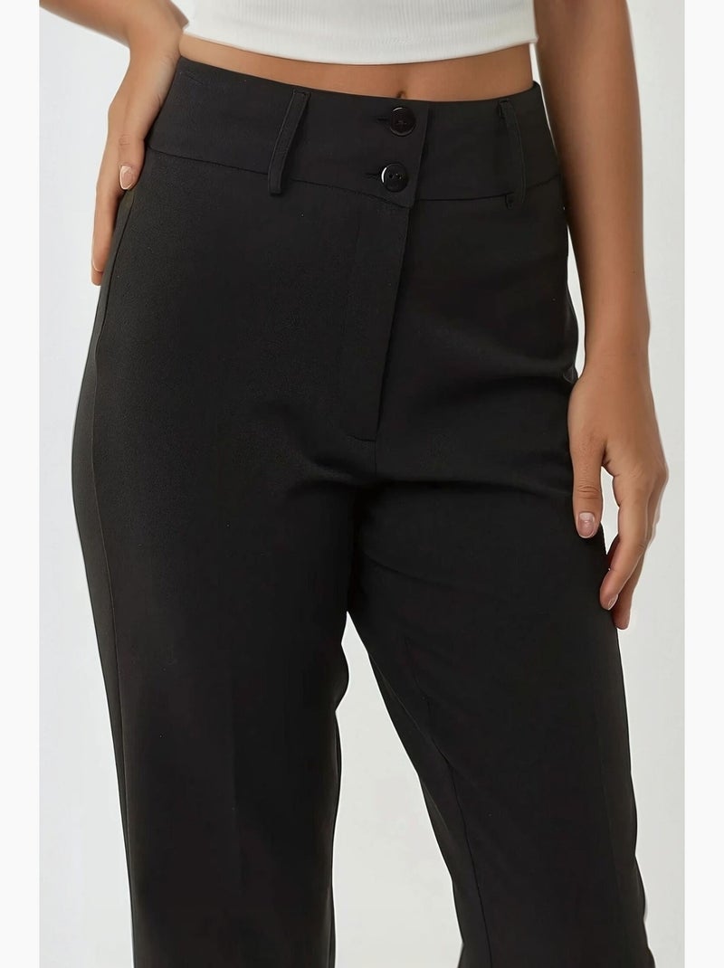 Pantalon évasé taille haute hiccup Noir - Kiabi