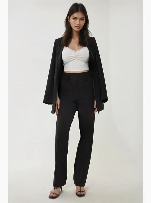 Pantalon évasé taille haute hiccup - Kiabi