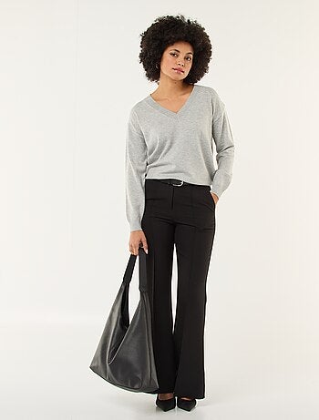 Pantalon évasé uni