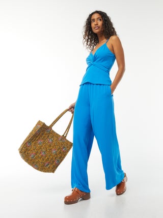 Pantalon extra-large en maille fluide
