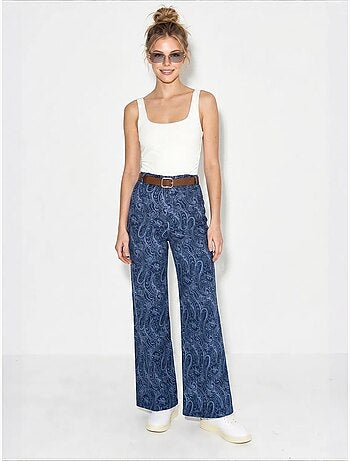 Pantalon femme à ceinture jambe large lucci