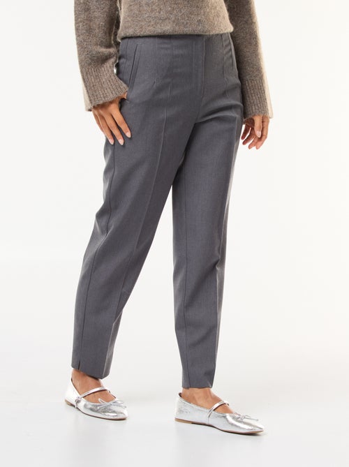 Pantalon femme à coupe droite et taille haute - Kiabi Pantalon femme à coupe droite et taille haute - Kiabi
