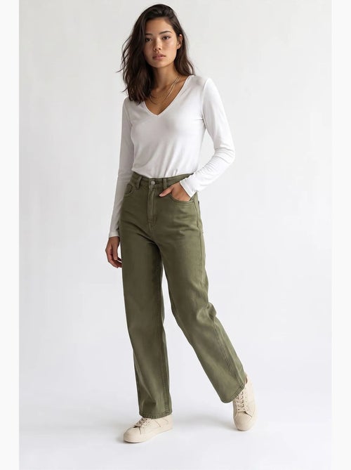 Pantalon femme à jambe droite mixray - Kiabi Pantalon femme à jambe droite mixray - Kiabi