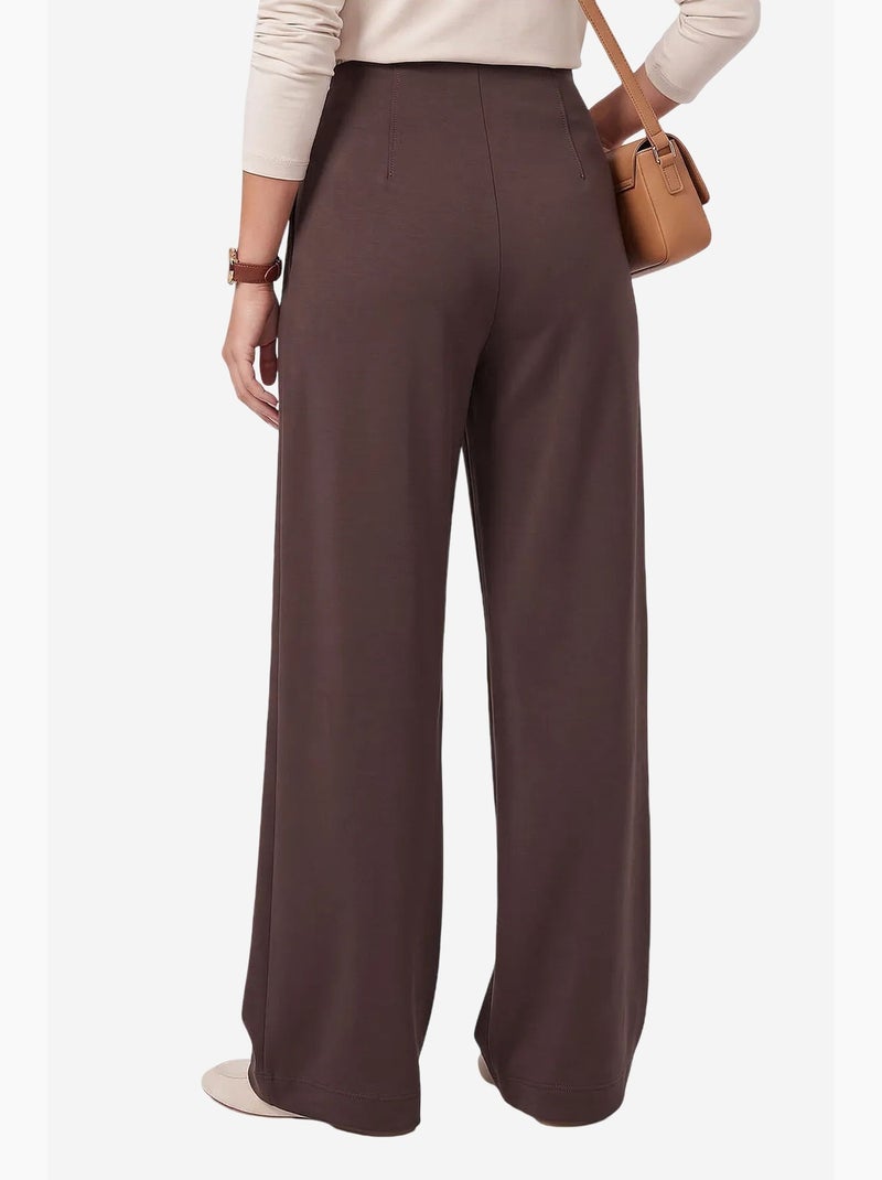 Pantalon femme à jambe droite tommy Marron chocolat - Kiabi