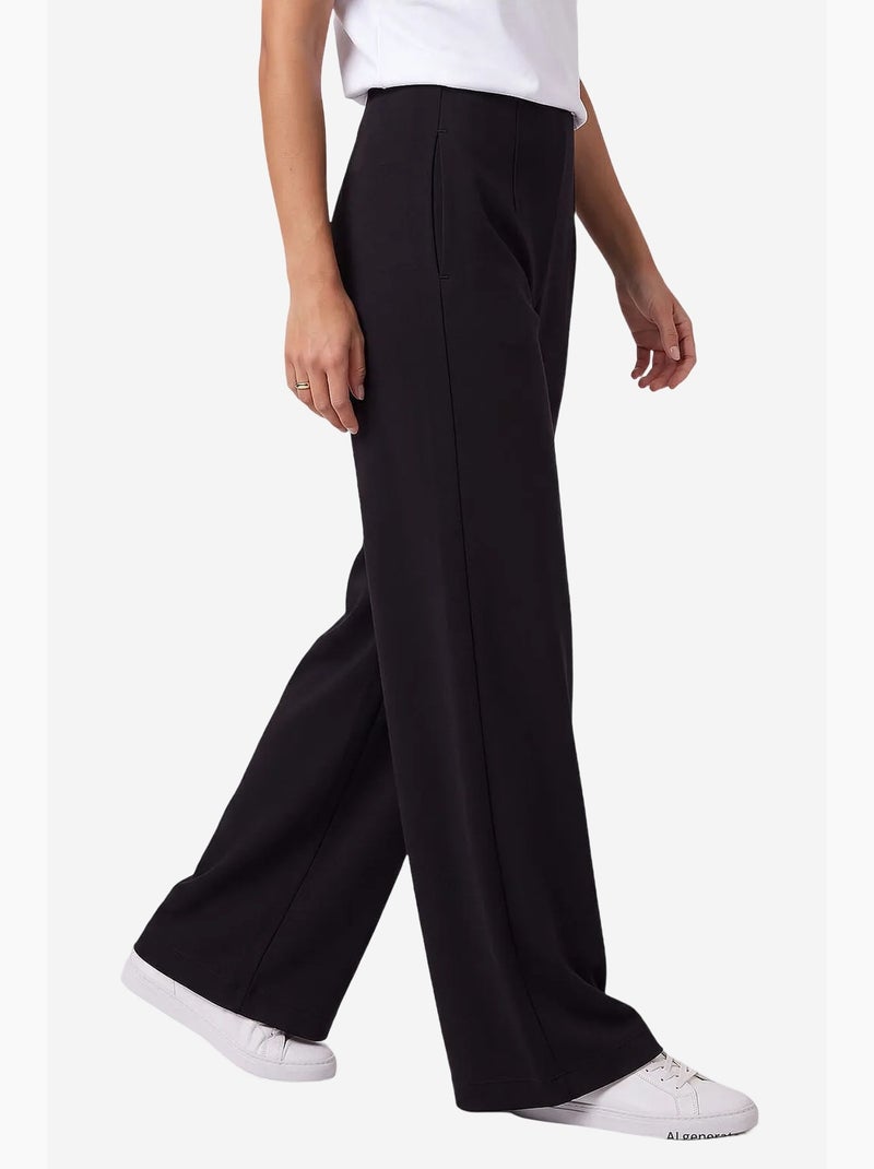 Pantalon femme à jambe droite tommy Noir - Kiabi