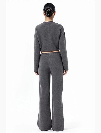 Pantalon femme à taille élastique et jambe large busem