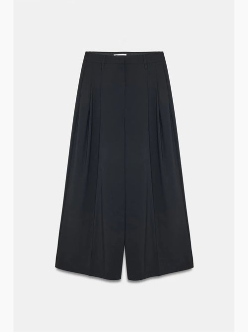 Pantalon femme à taille haute et jambe large en crêpe dilvin - Kiabi Pantalon femme à taille haute et jambe large en crêpe dilvin - Kiabi