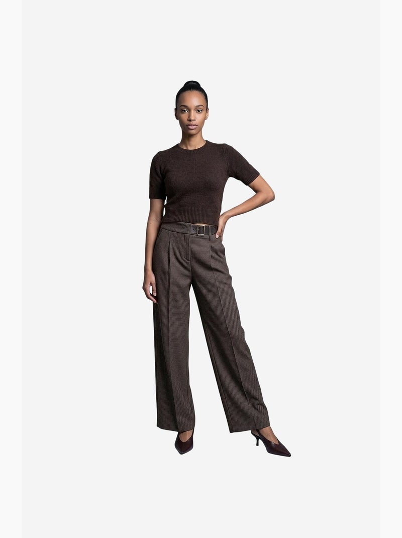 Pantalon femme ajusté dilvin Marron - Kiabi