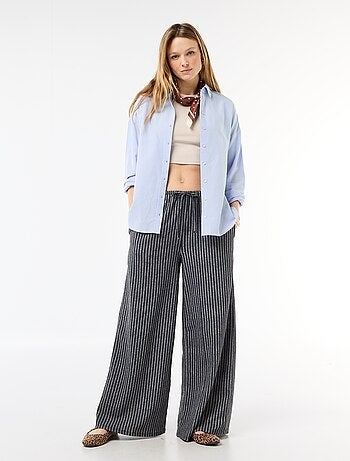 Pantalon large en maille femme