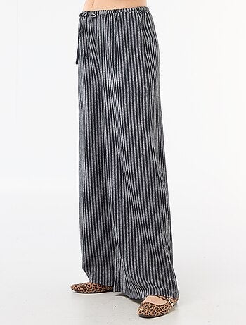 Pantalon large en maille femme