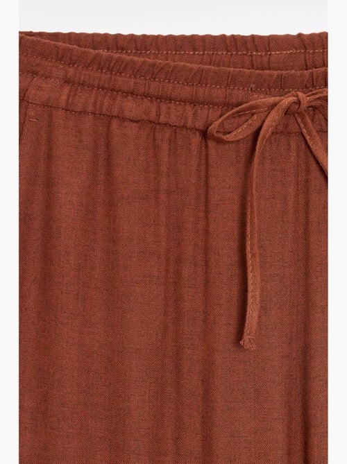Pantalon femme ample en tissu tissé à taille à cordon dilvin - Kiabi
