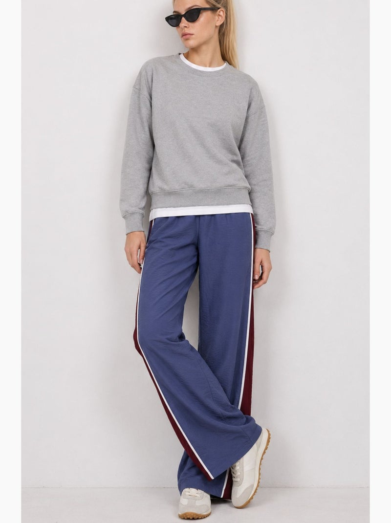 Pantalon femme coupe droite istanbul Bleu Rouge Blanc - Kiabi