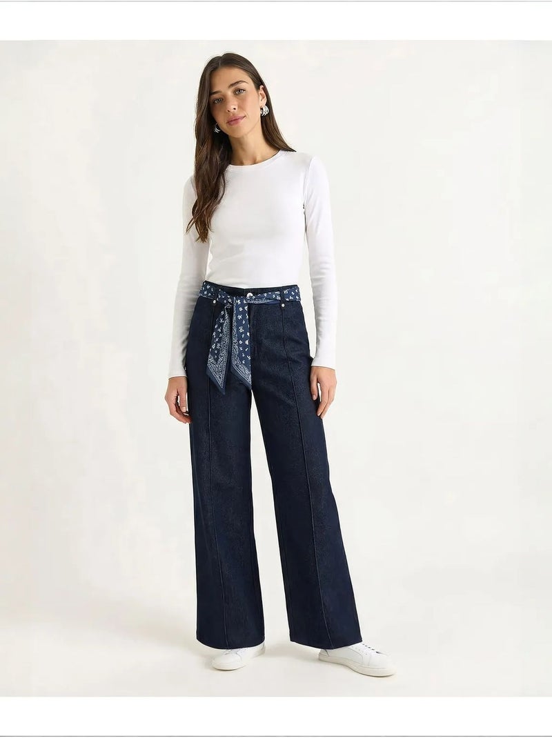 Pantalon femme en coton stretch lucci Bleu outremer - Kiabi