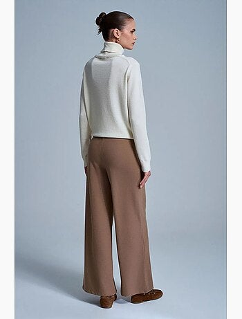 Pantalon femme en maille à jambe large dilvin