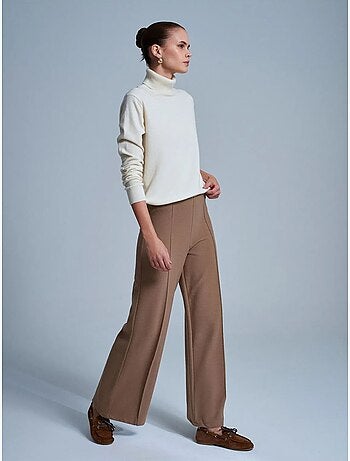 Pantalon femme en maille à jambe large dilvin