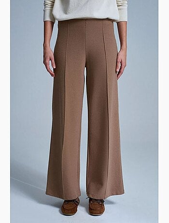 Pantalon femme en maille à jambe large dilvin
