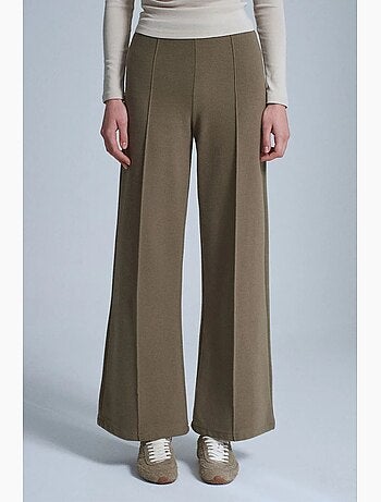 Pantalon femme en maille à jambe large dilvin