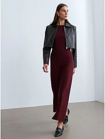 Pantalon femme en maille à jambe large dilvin