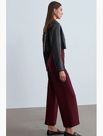 Pantalon femme en maille à jambe large dilvin