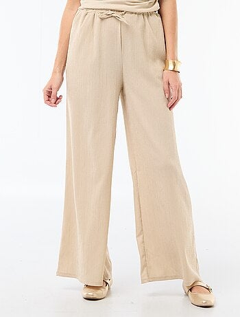 Pantalon femme en maille légère à coupe large