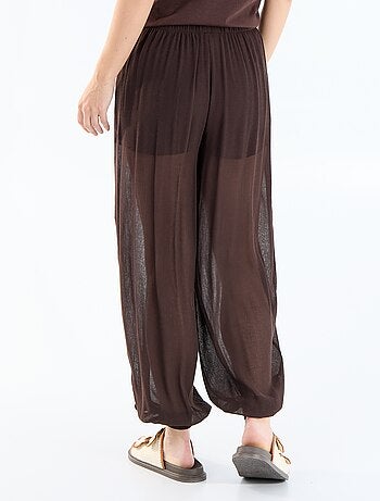 Pantalon femme en maille légère à coupe large