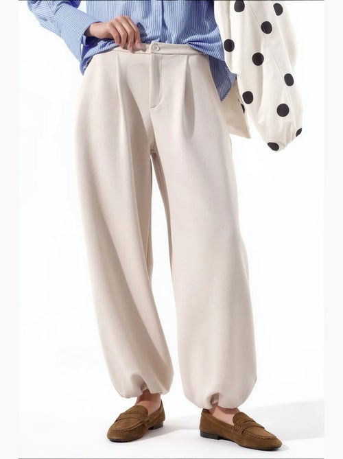 Pantalon femme en mélange de coton busem - Kiabi