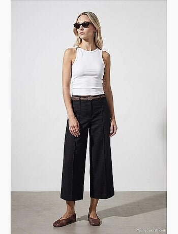 Pantalon femme en mélange de lin dilvin