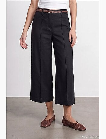 Pantalon femme en mélange de lin dilvin
