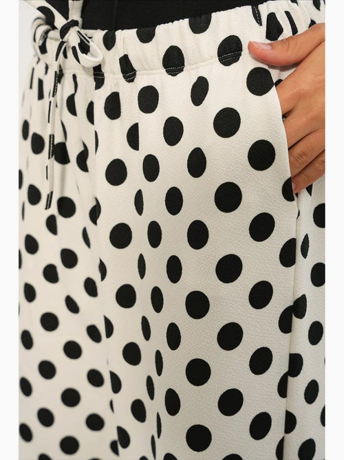 Pantalon femme large à pois bdart - Kiabi