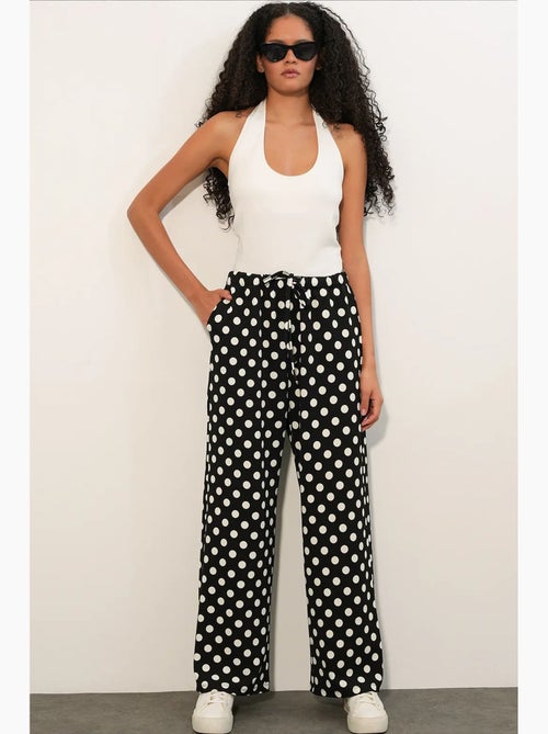 Pantalon femme large à pois bdart - Kiabi Pantalon femme large à pois bdart - Kiabi