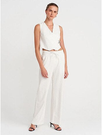 Pantalon femme large à rayures dilvin