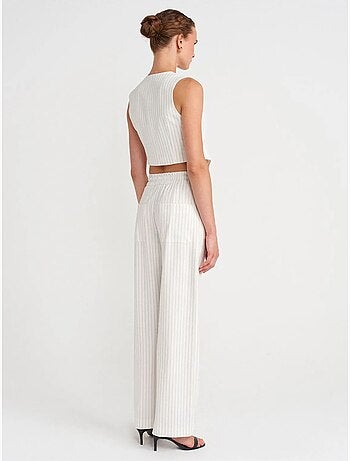 Pantalon femme large à rayures dilvin