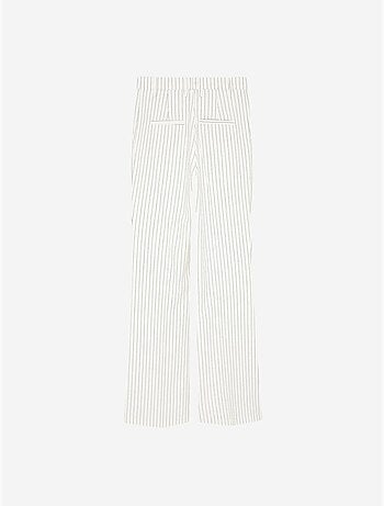 Pantalon femme large à rayures, taille mi-haute dilvin