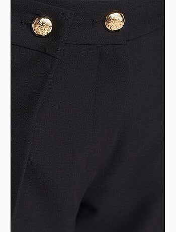 Pantalon femme large à taille haute en crêpe dilvin
