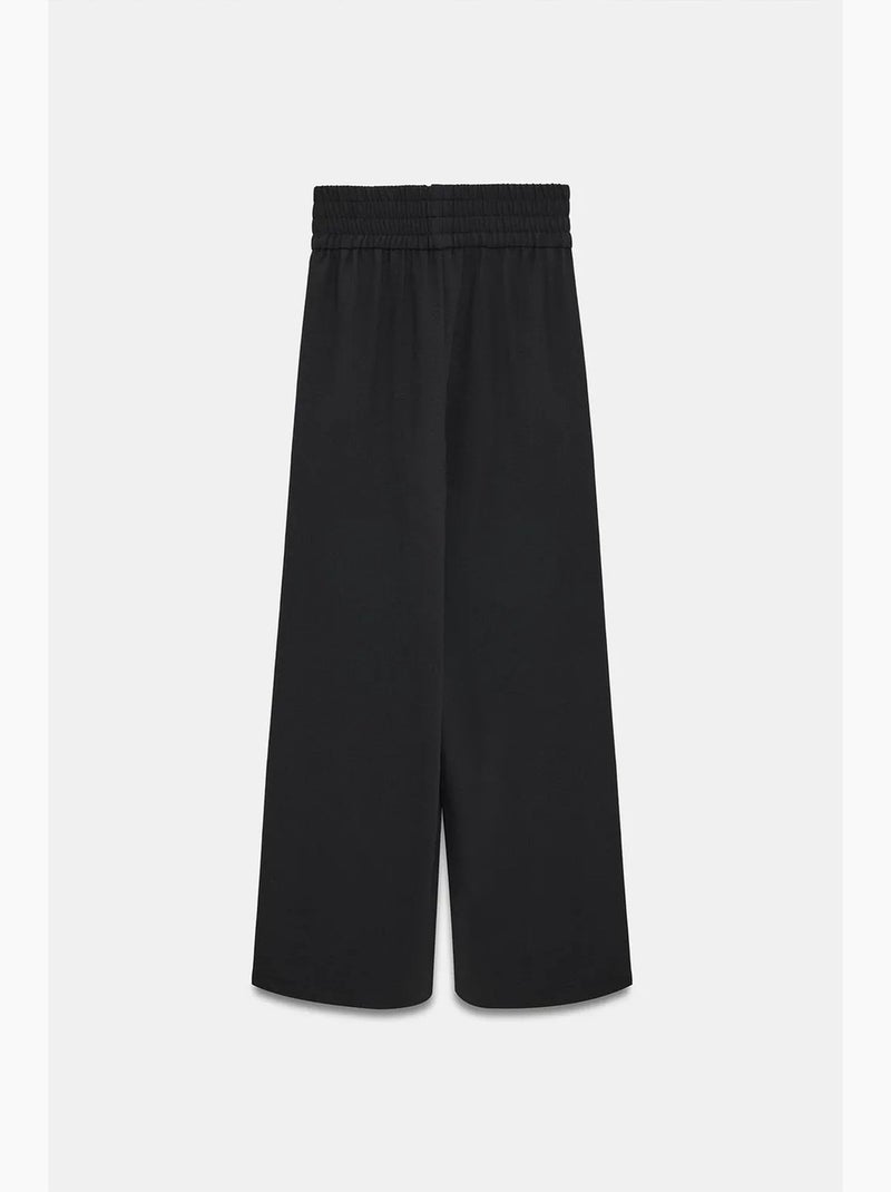 Pantalon femme large en crêpe dilvin Noir - Kiabi