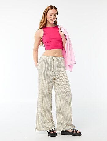 Pantalon large en maille femme