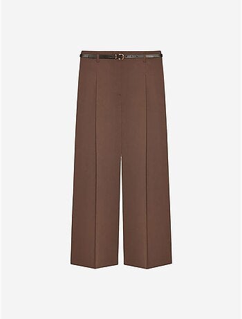 Pantalon femme palazzo en crêpe avec ceinture dilvin