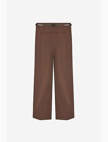 Pantalon femme palazzo en crêpe avec ceinture dilvin